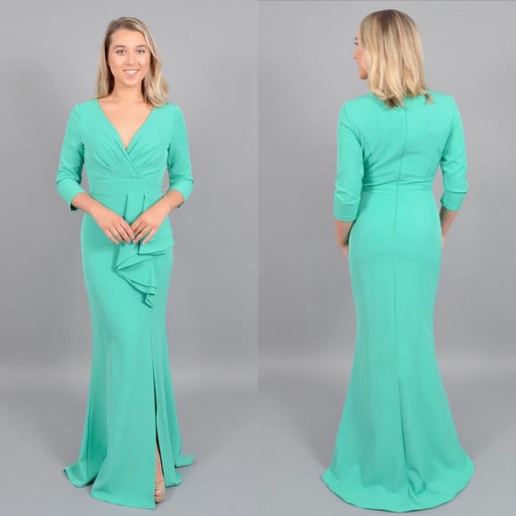 Eliza J Dresses & Skirts - NEW Eliza J Jade Ruffle Slit Gown Dress